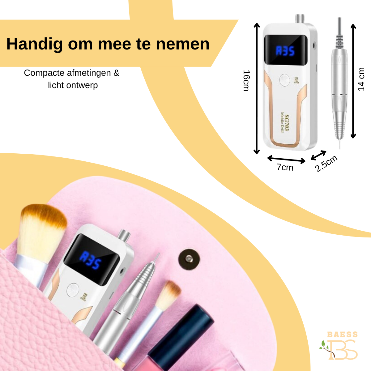 Nagelfräser-Komplettset - 35000 RPM - Elektrische Nagelfeile - Maniküre & Pediküre - Pink