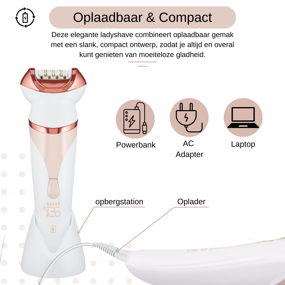 4-in-1 Ladyshave - Epilator - Female shaver - Waterproof