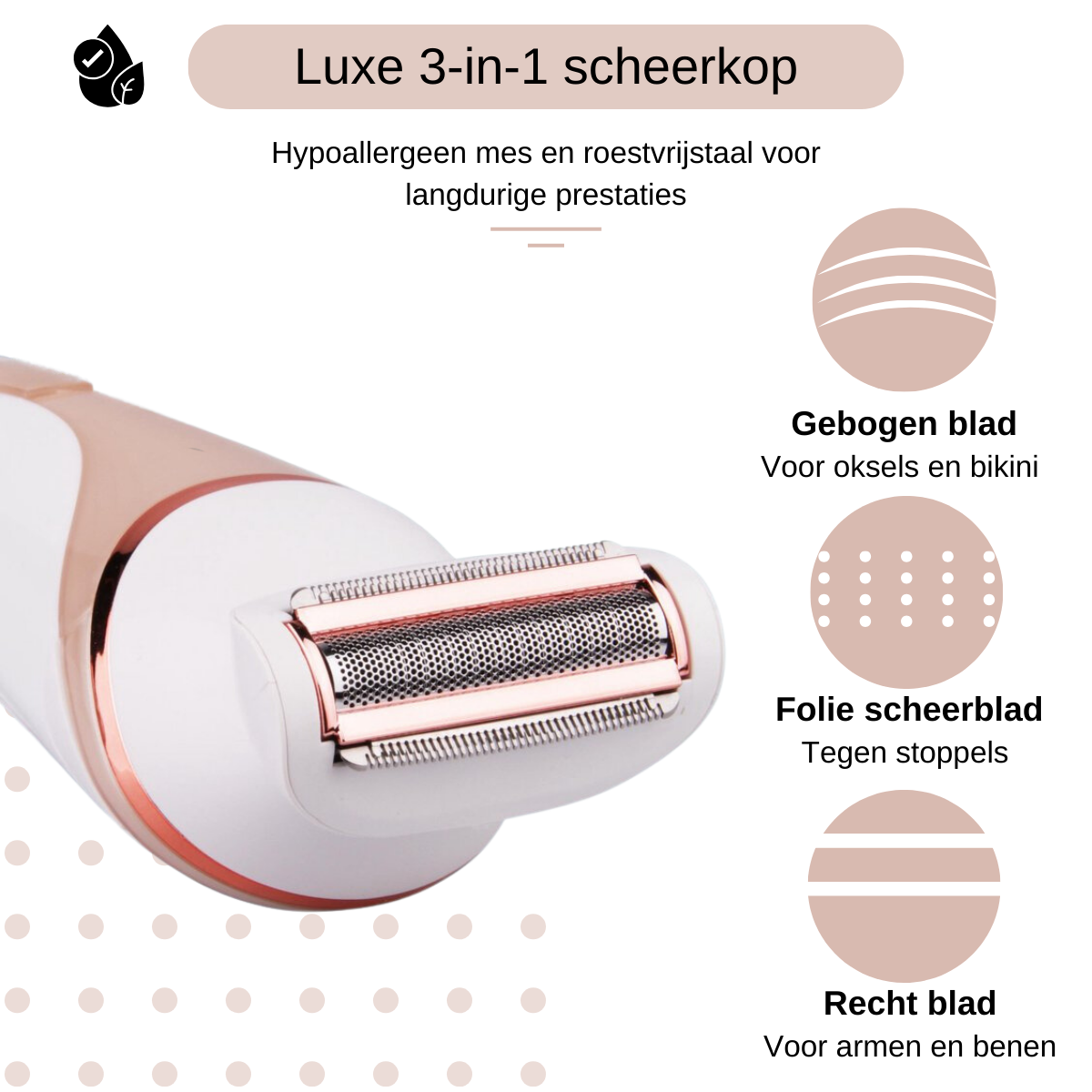 4-in-1 ladyshave met gezichtsborstel voor diepe poriënreiniging en zachte huid.