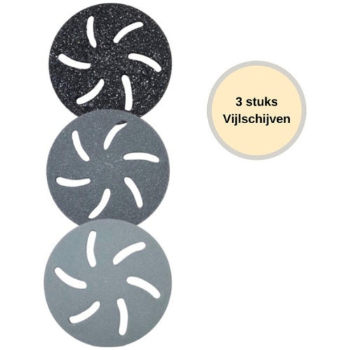 3 Vijlschijven - Grof, Medium en Fijn