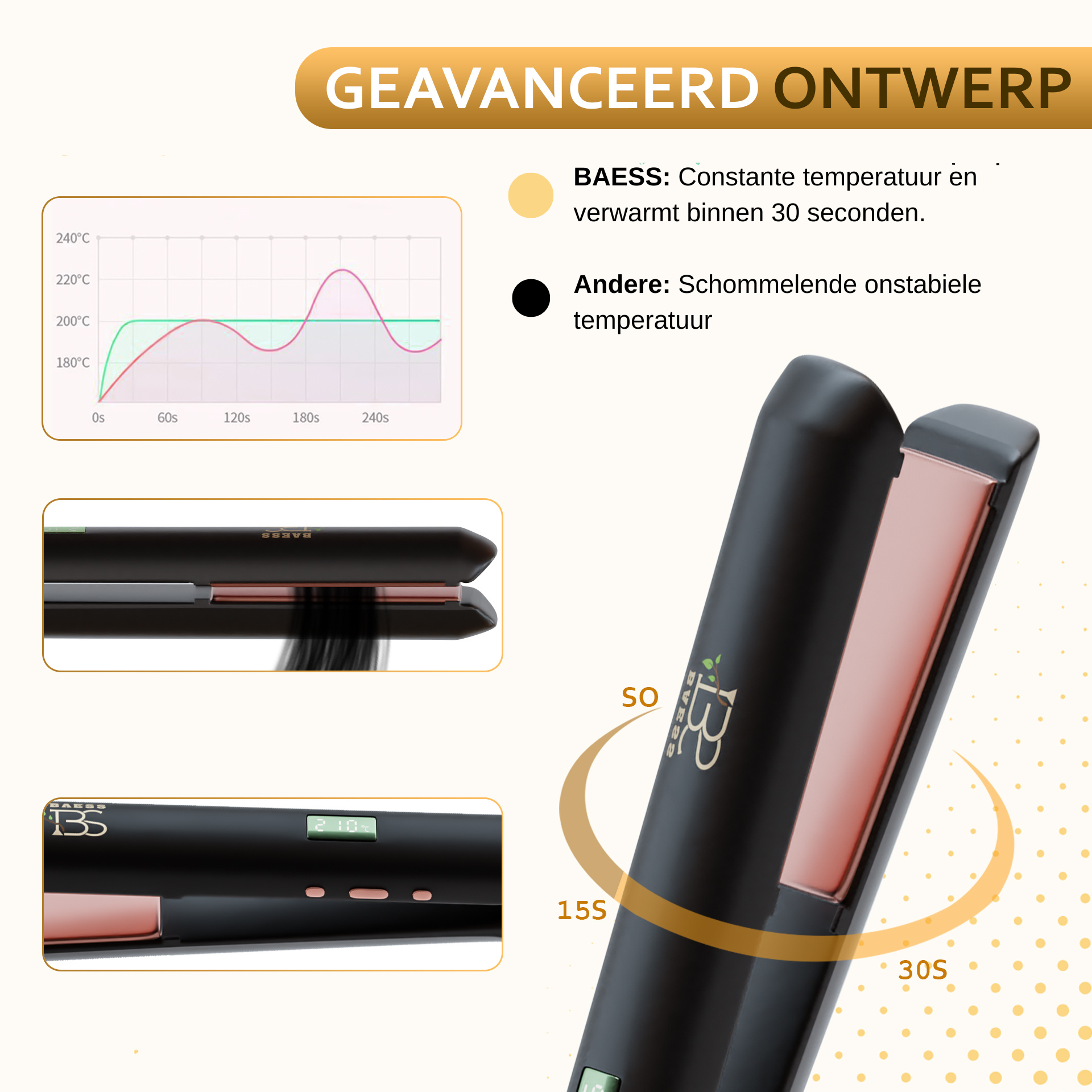 2-in-1 Stijltang & Krultang – Geschikt voor Alle Haartypes - Zwart