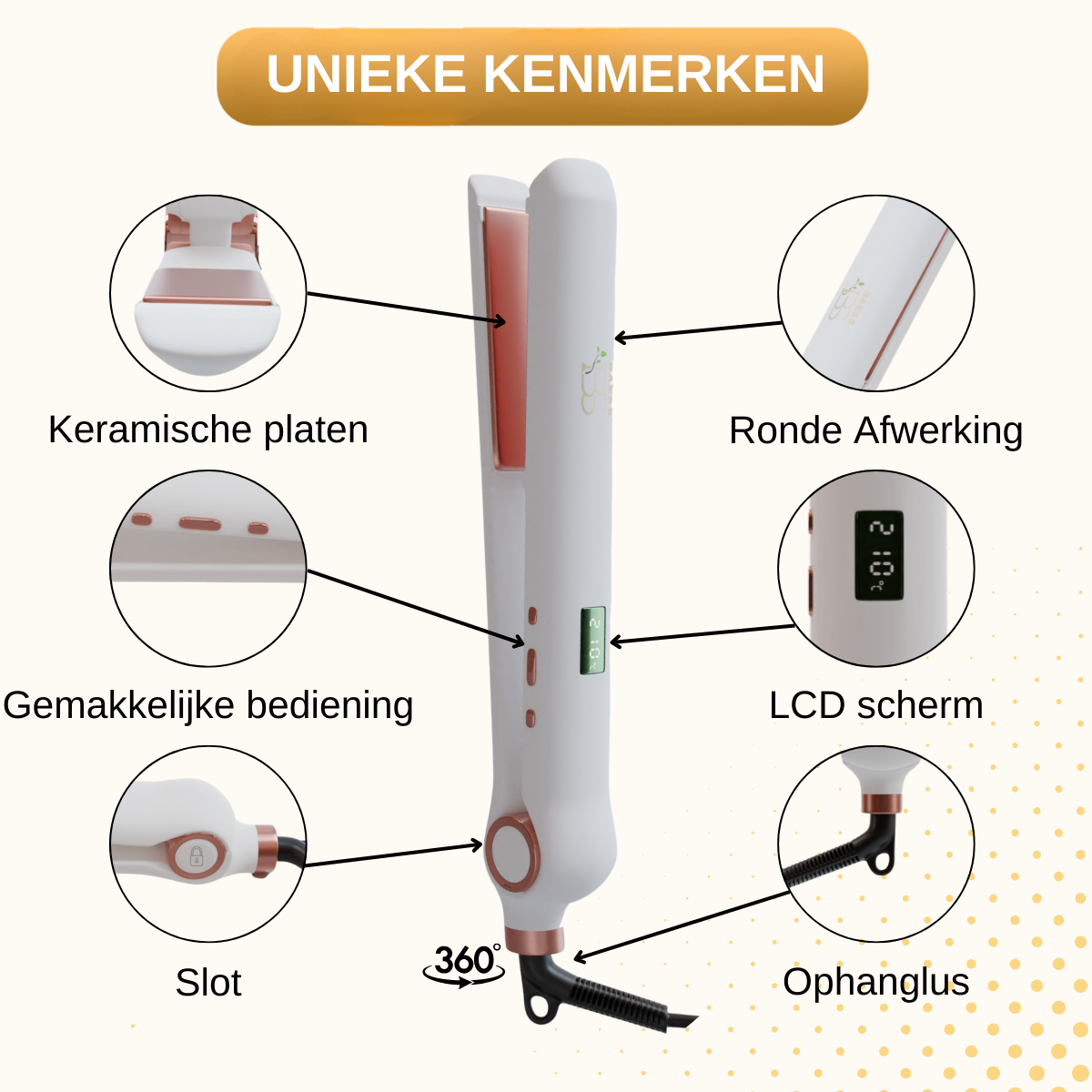 2-in-1 Stijltang & Krultang – Geschikt voor Alle Haartypes - Wit