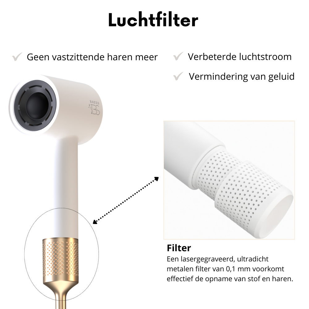 Föhn met Diffuser, Airstyler en Concentrator - Ionentechnologie - 8 standen