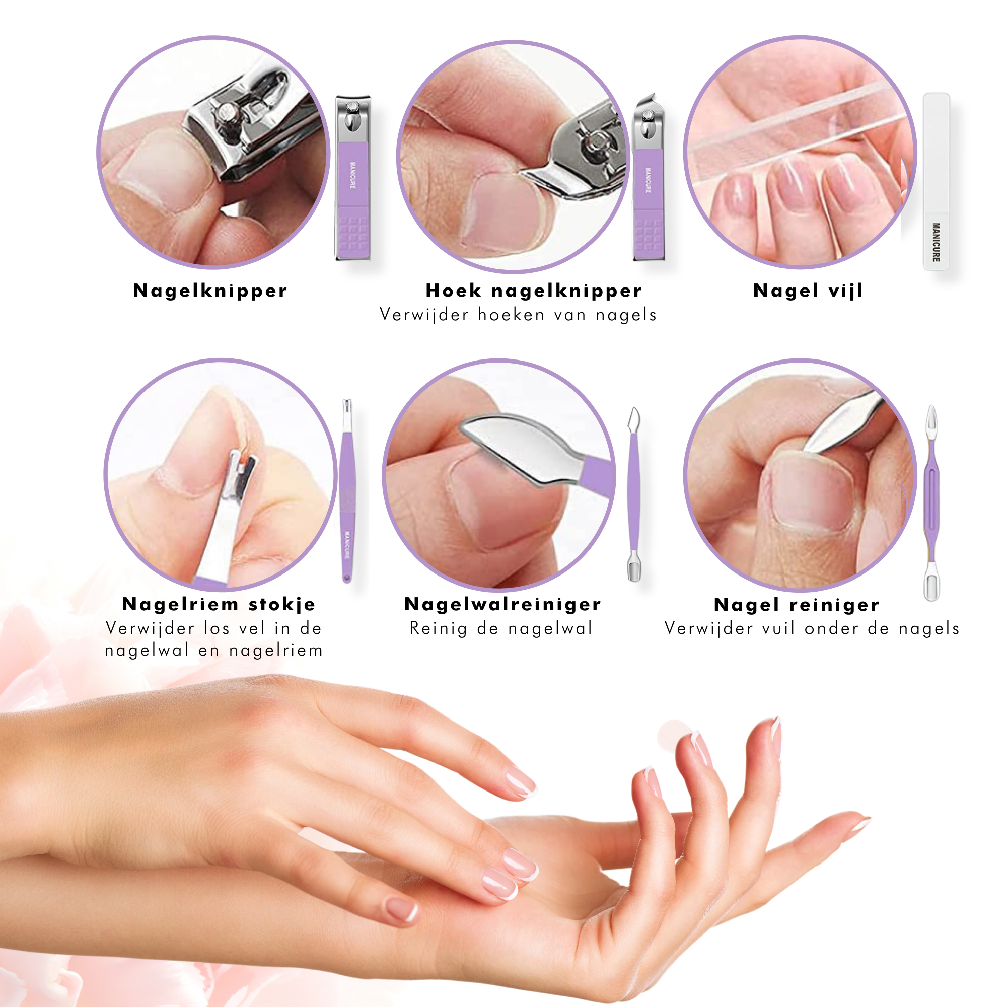 16-Delige Pedicure en Manicure Set - Complete Verzorgingsset voor Handen, Voeten en Gezicht