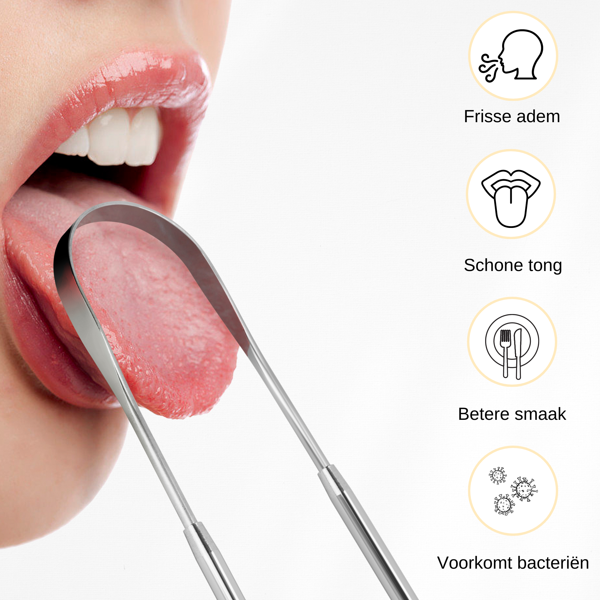 tongschraper voor een frisse adem, schone tong en betere smaak