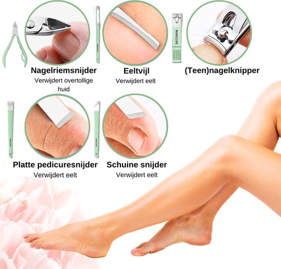 16-Delige Pedicure en Manicure Set - Complete Verzorgingsset voor Handen, Voeten en Gezicht