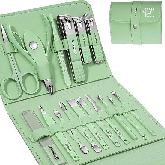 16-Piece Pedicure and Manicure Set - Nail Set - Pink