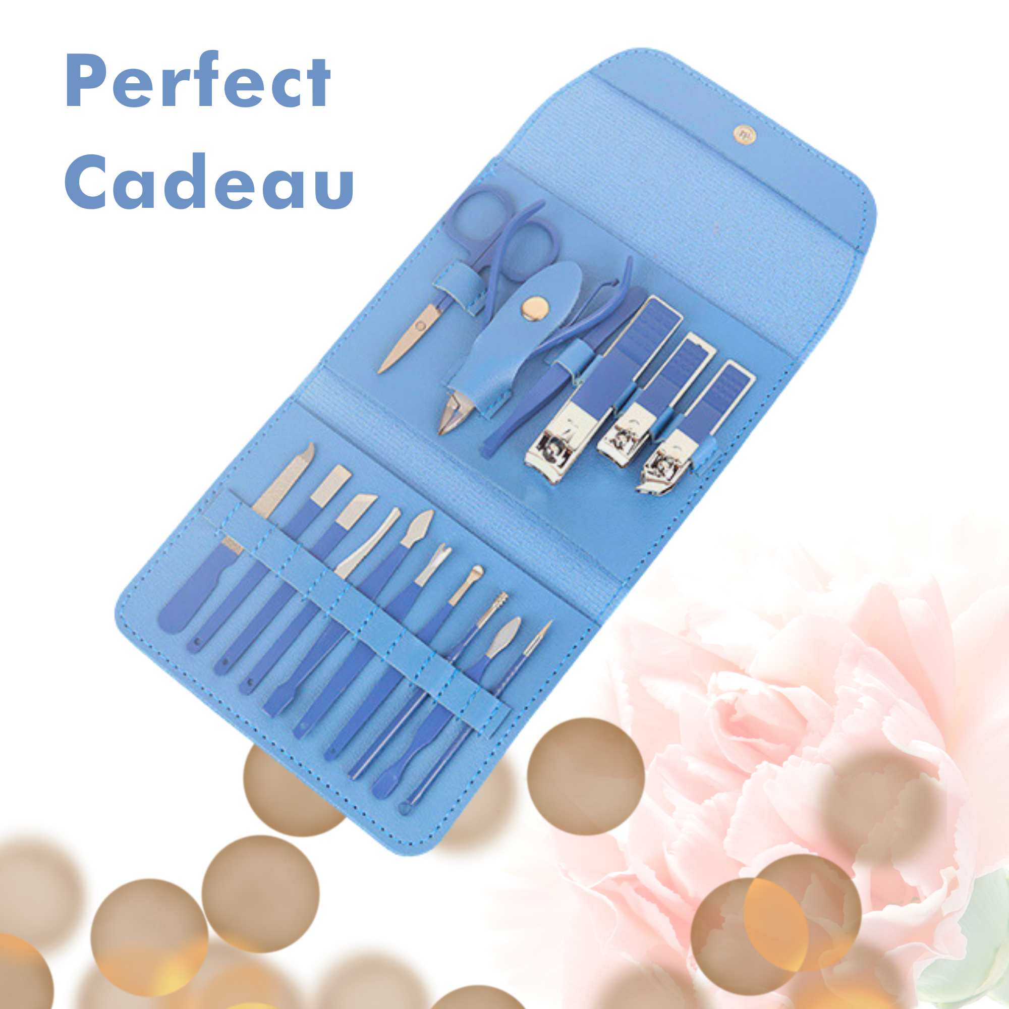 16-Piece Pedicure and Manicure Set - Nail Set - Blue