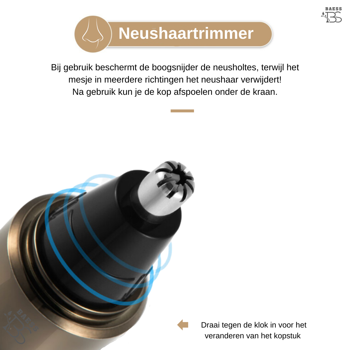 4-in-1 Neushaartrimmer - Neustrimmer - Zwart/Goud