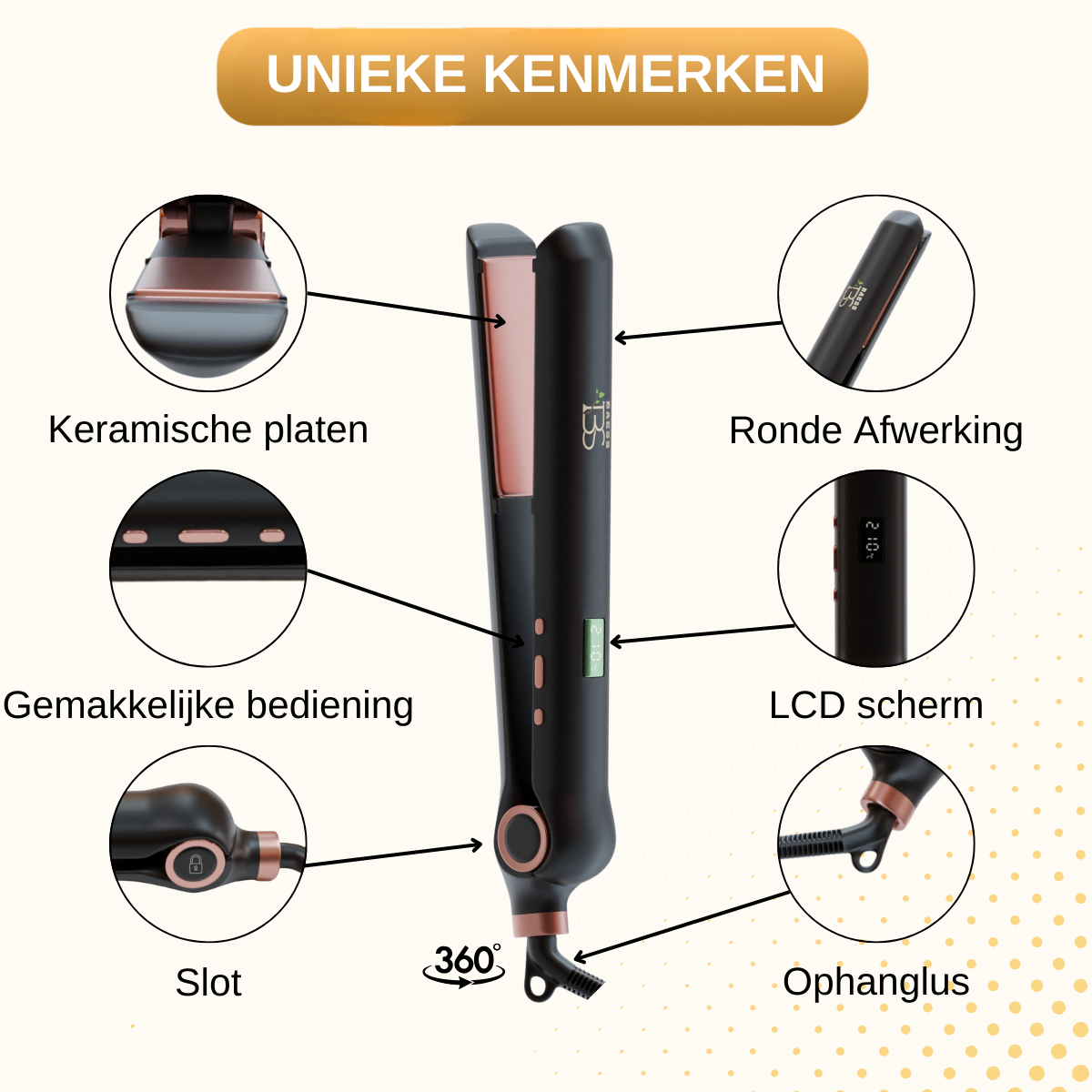 2-in-1 Stijltang & Krultang – Geschikt voor Alle Haartypes - Zwart