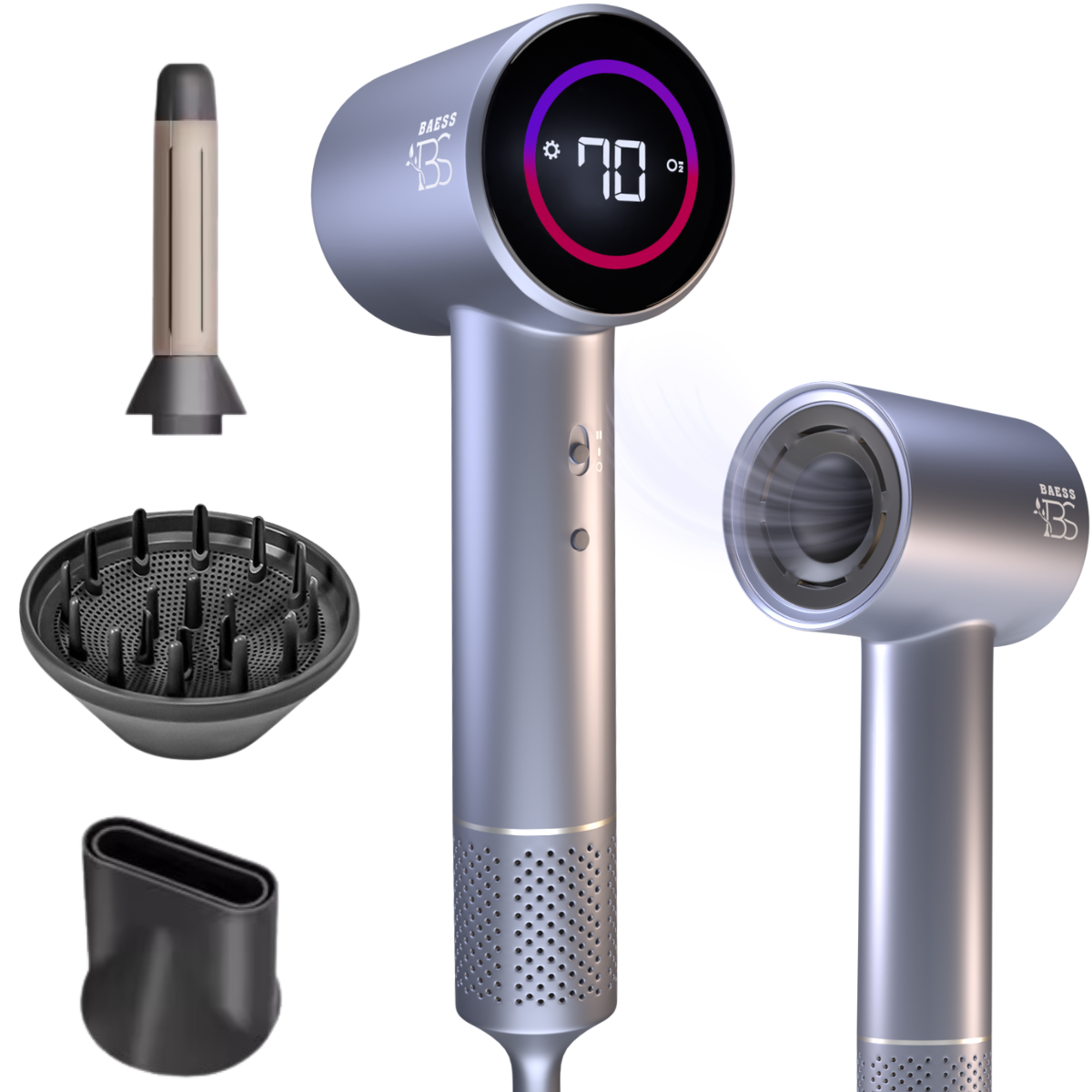 Föhn met Diffuser, Airstyler en Concentrator - Ionentechnologie - 8 standen